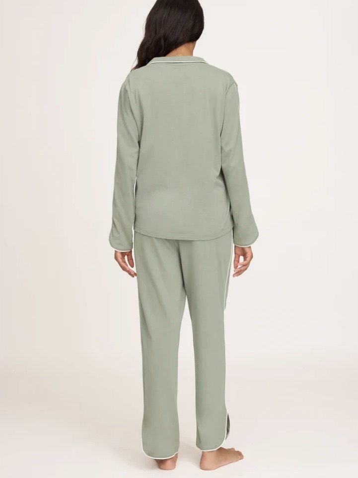 Petite Plume Margaux Pima Cotton Pajama Set Sage Green Women's Xs Nwt — image 8 of 8